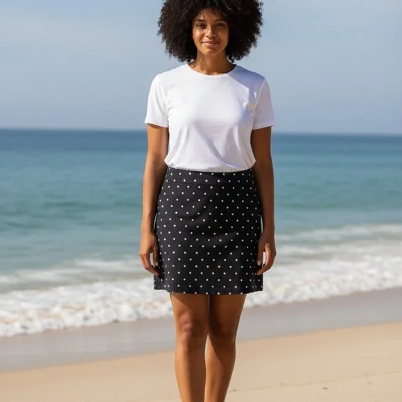 Kim Rogers Black Polka Dot Skort | Size 18 | Stretchy | Built-In Shorts - Picture 5 of 7